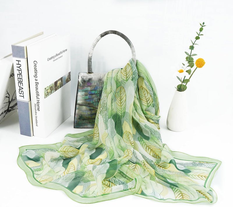 E-Clover Herebuy - Unique Women's Floral Scarves: Chiffon Flowers & Birds Printed Scarf - Image 4